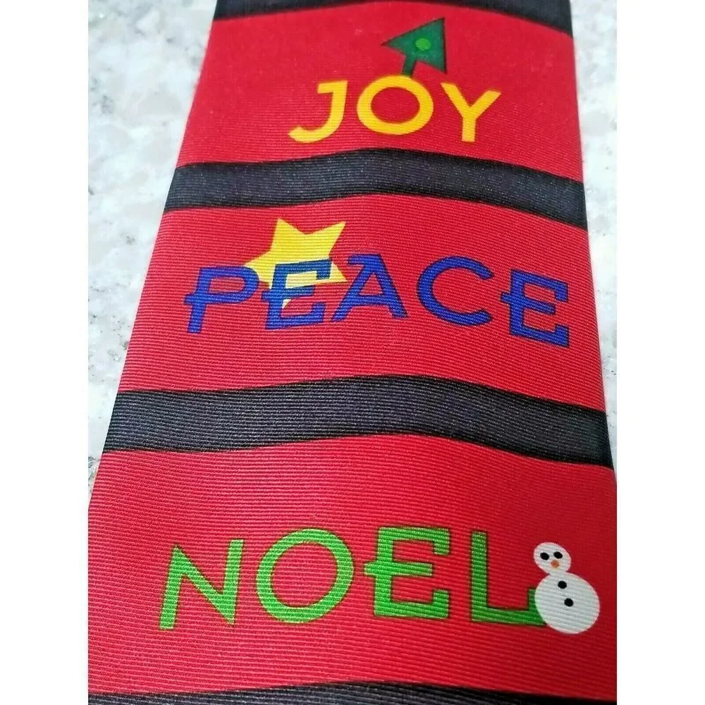 RM Style Silk Men's Red Tie Christmas‎ Pop Art Vintage Love Hope Joy 57